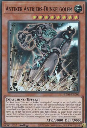 Antiker Antriebs-Dunkelgolem Super Rare LEDE-DE006 - Legacy of Destruction Karte - mit GamersHeaven Cardboard Guard von GAMERSHEAVEN