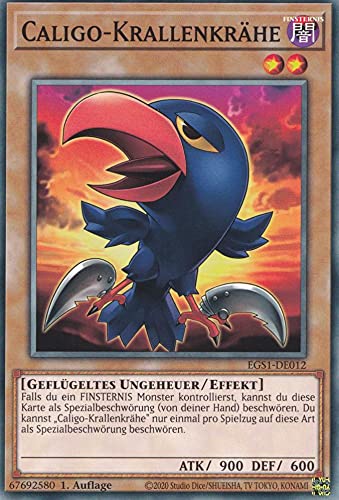 Caligo-Krallenkrähe Common EGS1-DE012 - Egyptian God Deck Slifer Karte - mit GamersHeaven Cardboard Guard von GAMERSHEAVEN