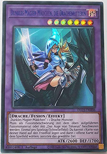 Dunkles Magier-Mädchen, die Drachenritterin (blau) Colorful Ultra Rare DLCS-DE006-B - Dragons of Legend The Complete Series Karte - mit GamersHeaven Cardboard Guard von GAMERSHEAVEN