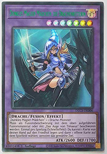 Dunkles Magier-Mädchen, die Drachenritterin (grün) Colorful Ultra Rare DLCS-DE006-G - Dragons of Legend The Complete Series Karte - mit GamersHeaven Cardboard Guard von GAMERSHEAVEN