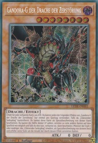 Gandora-G der Drache der Zerstörung Secret Rare LEDE-DE001 - Legacy of Destruction Karte - mit GamersHeaven Cardboard Guard von GAMERSHEAVEN