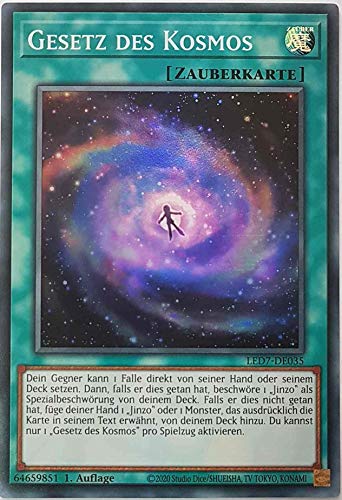 Gesetz des Kosmos Super Rare LED7-DE035 - Legendary Duelists Rage of Ra Karte - mit GamersHeaven Cardboard Guard von GAMERSHEAVEN