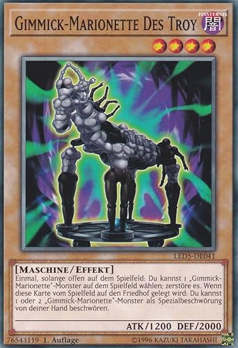 Gimmick-Marionette des Troy Common LED5-DE041 - Legendary Duelists Immortal Destiny - mit GamersHeaven Cardboard Guard von GAMERSHEAVEN