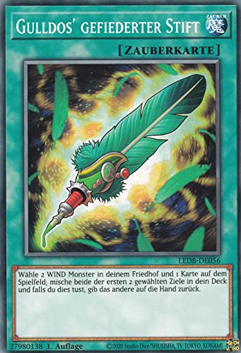 Gulldos' gefiederter Stift Common LED8-DE056 - Legendary Duelists Synchro Storm Karte - mit GamersHeaven Cardboard Guard von GAMERSHEAVEN