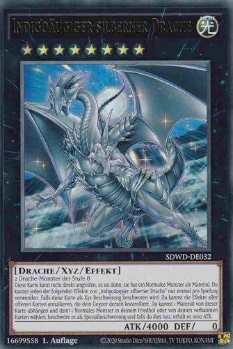 Indigoäugiger silberner Drache Ultra Rare SDWD-DE032 - Blue-Eyes White Destiny Karte - mit GamersHeaven Cardboard Guard von GAMERSHEAVEN