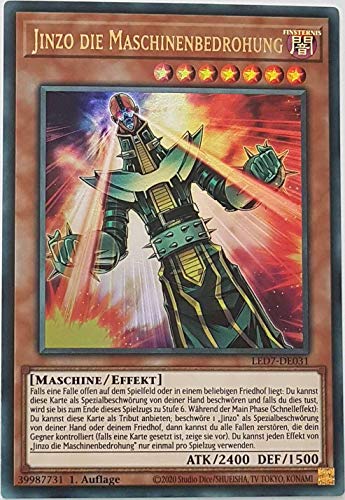 Jinzo die Maschinenbedrohung Ultra Rare LED7-DE031 - Legendary Duelists Rage of Ra Karte - mit GamersHeaven Cardboard Guard von GAMERSHEAVEN