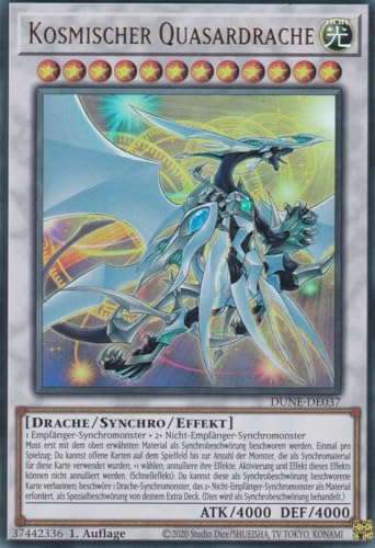 Kosmischer Quasardrache Ultra Rare DUNE-DE037 - Duelist Nexus - mit GamersHeaven Cardboard Guard von GAMERSHEAVEN