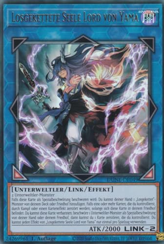 Losgekettete Seele Lord von Yama Ultra Rare DUNE-DE049 - Duelist Nexus - mit GamersHeaven Cardboard Guard von GAMERSHEAVEN