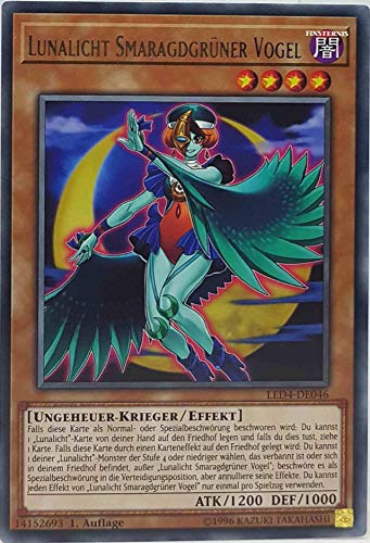 Lunalicht Smaragdgrüner Vogel Rare LED4-DE046 - Legendary Duelists Sisters of The Rose - mit GamersHeaven Cardboard Guard von GAMERSHEAVEN