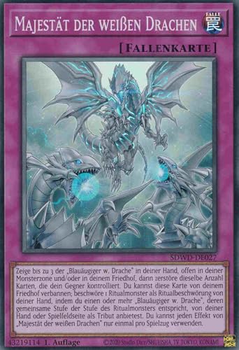 Majestät der weißen Drachen Super Rare SDWD-DE027 - Blue-Eyes White Destiny Karte - mit GamersHeaven Cardboard Guard von GAMERSHEAVEN