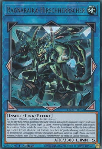 Ragnaraika-Hirschherrscher Ultra Rare LEDE-DE050 - Legacy of Destruction Karte - mit GamersHeaven Cardboard Guard von GAMERSHEAVEN