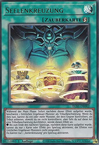 Seelenkreuzung Ultra Rare EGS1-DE002 - Egyptian God Deck Slifer Karte - mit GamersHeaven Cardboard Guard von GAMERSHEAVEN