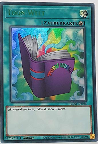 Toon-Welt (grün) Colorful Ultra Rare LDS1-DE068 - Legendary Duelists: Season 1 - mit GamersHeaven Cardboard Guard von GAMERSHEAVEN