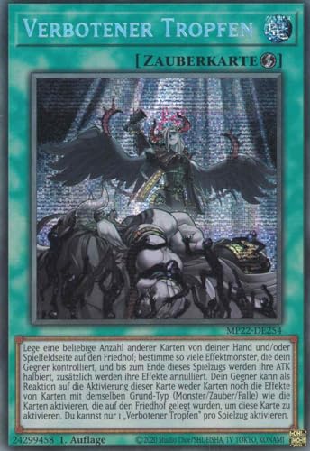 Verbotener Tropfen Prismatic Secret Rare MP22-DE254 - Tin of The Pharaoh’s Gods - mit GamersHeaven Cardboard Guard von GAMERSHEAVEN