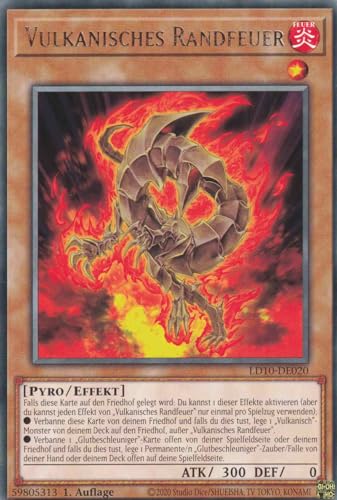 Vulkanisches Randfeuer Rare LD10-DE020 - Legendary Duelists Soulburning Volcano Karte - mit GamersHeaven Cardboard Guard Vulkanisches Randfeuer Rare LD10-DE020 - Legendary Duelists Soulburning Volcano Karte - mit GamersHeaven Cardboard Guard von GAMERSHEAVEN
