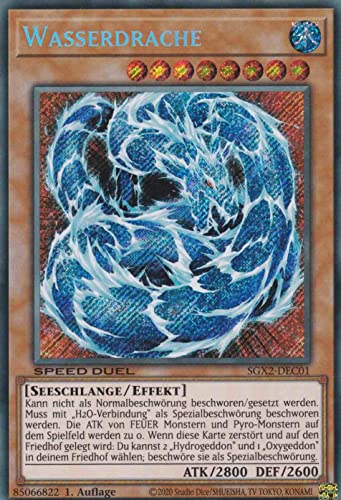 Wasserdrache Secret Rare SGX2-DEC01 - Speed Duel GX: Midterm Paradox - mit GamersHeaven Cardboard Guard von GAMERSHEAVEN