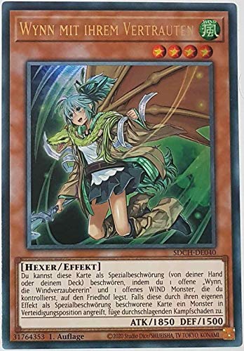 Wynn mit ihrem Vertrauten (alternativ Art) Ultra Rare SDCH-DE040 - Spirit Charmers Karte - mit GamersHeaven Cardboard Guard von GAMERSHEAVEN