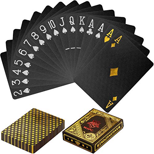 GAMES PLANET Design Pokerkarten aus Kunststoff, 100% WASSERDICHT, reißfest, Varianten: Pure Gold/Black Gold/Black Silver, Poker Deck Plastik Spielkarten von GAMES PLANET