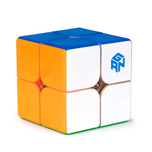 GAN 249 v2 2 x 2 Speed Cube, Mini Speed Cube, Original, Stickerless, 48 mm, IPG v4 Core, with GES v3, Elastic Adjustment System, for Adults and Children, Non-Magnetic von GAN