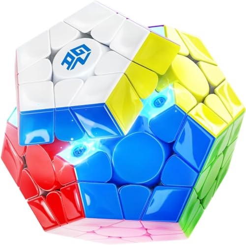 GAN Megaminx Zauberwürfel Maglev V2, Megamix Würfel mit 160 Magneten, Speed Cube Schnell & Glattes & Verstellbare Spannung & Anti-POP, für Kind Erwachsene-2024 Vorzeigemodell, Schwarz (UV Coated) von GAN