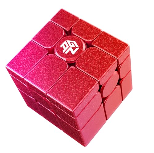 GAN Mirror Cube UV Coated 3x3x3, Magic Speedcube Mirror Zauberwürfel Original, 3D Puzzle Magischer Würfel mit Sticker für Kinder und Erwachsene Lila, Löse durch die Form, Mirror-M-UV (Rot) von GAN