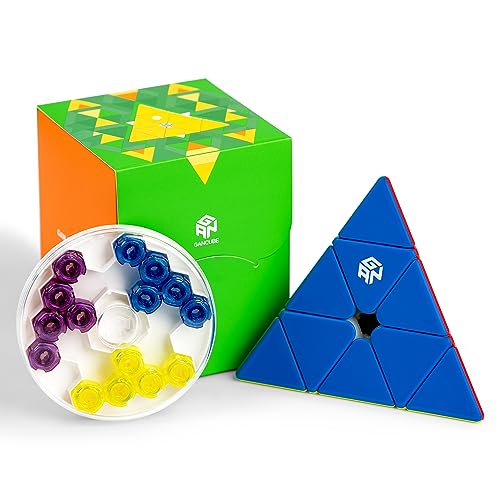 GAN Pyraminx 60 Magnete, Schnelles Magnetisches Pyramiden-Puzzel Stickerloser Dreickiger Würfel GES+(Verbessert) von GAN