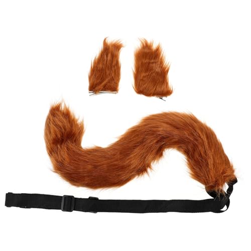 GANAZONO Künstliche Füchse Ohren Haarnadel Tailclip Entzückendes Haar Accessoire Für Cosplay Halloween Und Tierkostüme Camel Farbe von GANAZONO