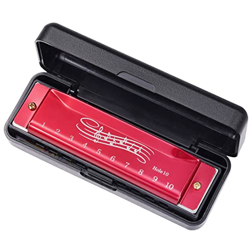 Blues-Harmonica in C-Schlüssel 10 Löcher Blues-Harp diatonische Mundharmonika 20 Töne Mundorgan-Mundharmonika für Erwachsene und Kinder von GANYKQ