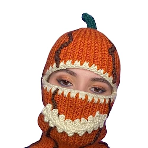 GANYKQ Bunte Halloween-Strickmütze, für Party, Urlaub, Winter, warme Mütze, Vollkopf-Bär-Thema für Teenager von GANYKQ