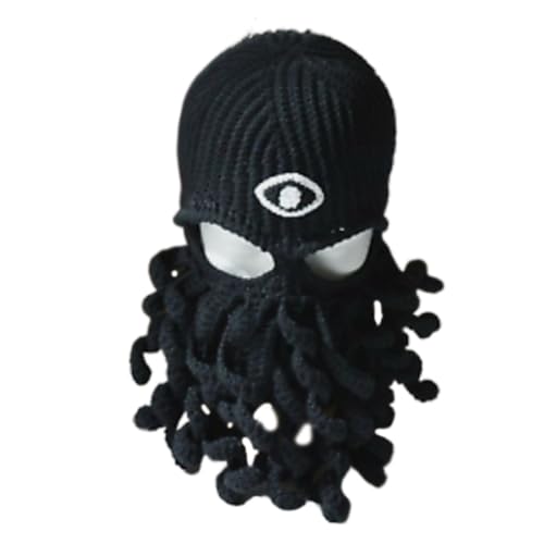 GANYKQ Strickmütze OctopusHat OctopusSturmhaube OctopusMaske OctopusBeanie Halloween Lustiger Partyhut von GANYKQ