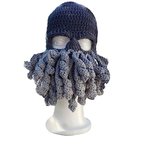 GANYKQ Strickmütze OctopusHat OctopusSturmhaube OctopusMaske OctopusBeanie Halloween Lustiger Partyhut von GANYKQ