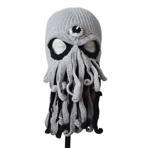 GANYKQ Strickmütze OctopusHat OctopusSturmhaube OctopusMaske OctopusBeanie Halloween Lustiger Partyhut von GANYKQ