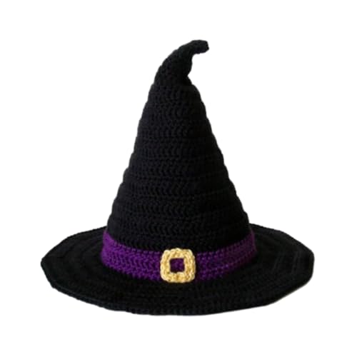 GANYKQ Unisex Halloween Schirmmütze Hexenhut Häkeln Zauberer Hut Männer Frauen Cosplay Hexenhut mehrere Arten zur Auswahl von GANYKQ