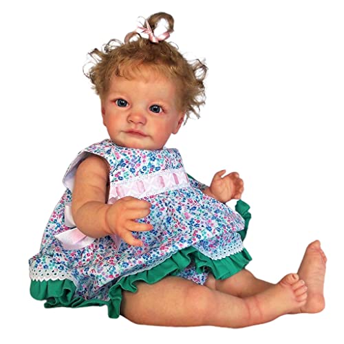 23 Zoll Für Action Figur Interaktives Spielzeug Realistisches Gefülltes Kaukasisches Mädchen Für Niedliche Kleidung Für Neugeborene Baby Mädchen Süßes Baby Mit Offenen Augen Silikon Ganzkörper von GAOINTELL