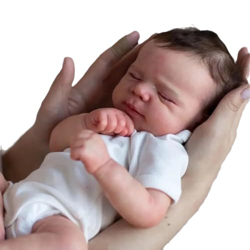 49 Cm Große Baby Mädchen Wiedergeburt Mit Handgefertigtem Implantiertem Haar Mit Beweglichen Armen Und Beinen Geschlossenen Augen Für Kleinkinder Geschenk Zur Wiedergeburt Realistisches Gewicht von GAOINTELL