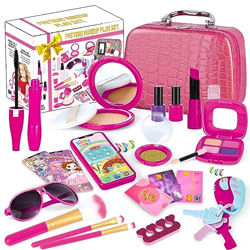 GAOINTELL Baby Spielzeug Geldbörse Kinder Pretend Geldbörse Kind Interaktives Spielzeug Geschenk Spiel Geschenk Simulierte Makeups Lippenstift Pulver Make Up Kit Spielzeug Für Mädchen von GAOINTELL