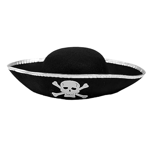 GAOINTELL Piratenhut für Halloween, Cosplay, mit aufrollbarer Krempe, auffälliger Piratenhut für Damen, Maskerade, Party, Kolonialhüte für Herren, Cosplay-Hut von GAOINTELL