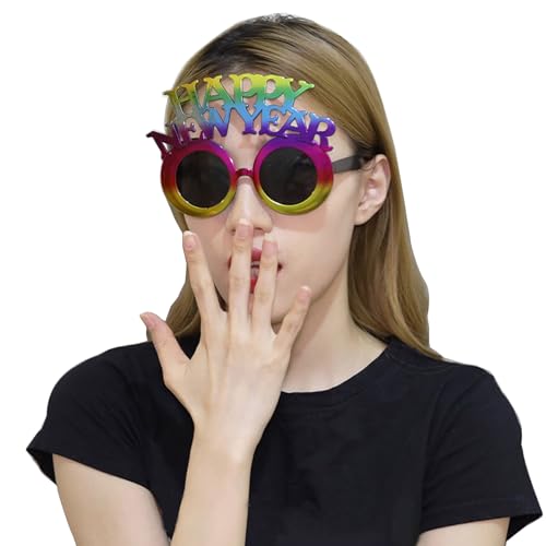 Lustiges Neujahrskostüm-Zubehör, Brille, perfekt für Karneval, Party, Neujahrsfeier, Sonnenbrille, Party-Dekorationen, lustige Party-Brillen, Urlaubsbrillen, Partybrillen, Feiern, Motto-Fans von GAOINTELL