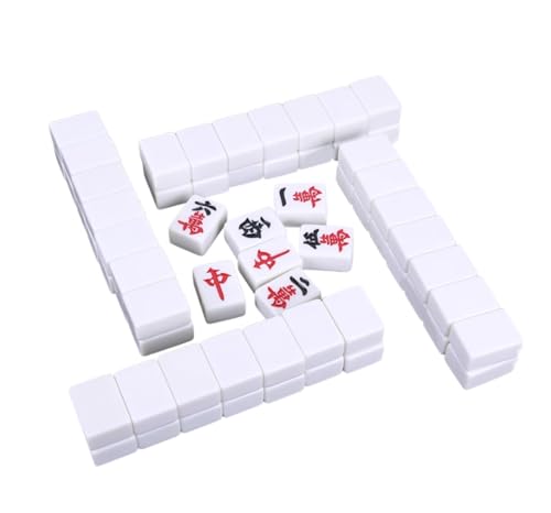 GAOJUNAN Mahjong Fliesen, 144 Spielsteine ​​Majiang Travel Set Spiel Traditionelles Chinesisches Mahjong-Set Oder Chinesischer Stil Chinesisches Mah Jong(40mm) von GAOJUNAN