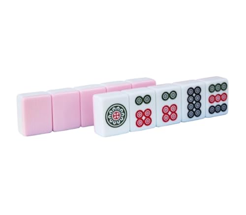 GAOJUNAN Mahjong Fliesen, 42MM Chinesisches Mahjong-Set Tragbares Mahjong-Reiseset Mit Tasche Partyspielbrett Traditionelles Mahjong Chinesisches Mah Jong(136 Tiles) von GAOJUNAN