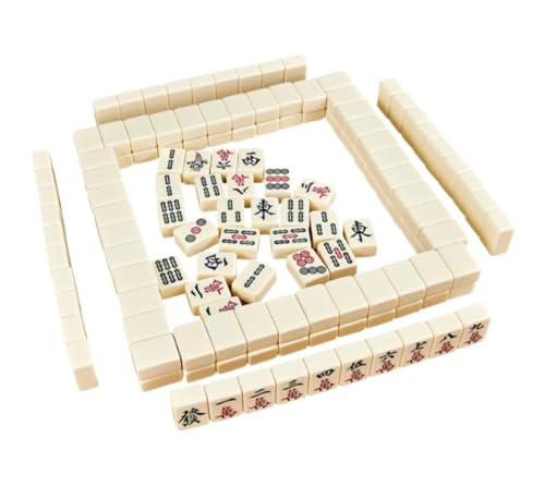 GAOJUNAN Mahjong Fliesen, Chinesisches Mahjong 144 Nummerierte Chinesische Traditionelle Mahjong-Spiele Mit Aufbewahrungstasche Chinesisches Mah Jong(38mm) von GAOJUNAN