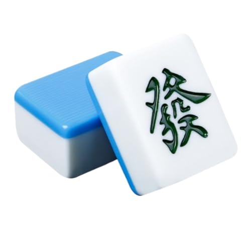 GAOJUNAN Mahjong Fliesen, Chinesisches Mahjong Chinesisches Mahjong-Spielset Enthält 136 Mahjong-Harzfliesen for Spiele Im Chinesischen Stil Chinesisches Mah Jong(Blue,46mm) von GAOJUNAN