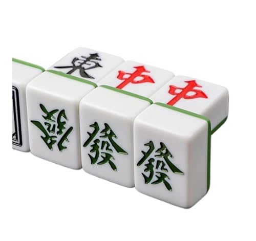 GAOJUNAN Mahjong Fliesen, Chinesisches Mahjong Chinesisches Mahjong-Spielset Enthält 136 Mahjong-Harzfliesen for Spiele Im Chinesischen Stil Chinesisches Mah Jong(Grün,46mm) von GAOJUNAN