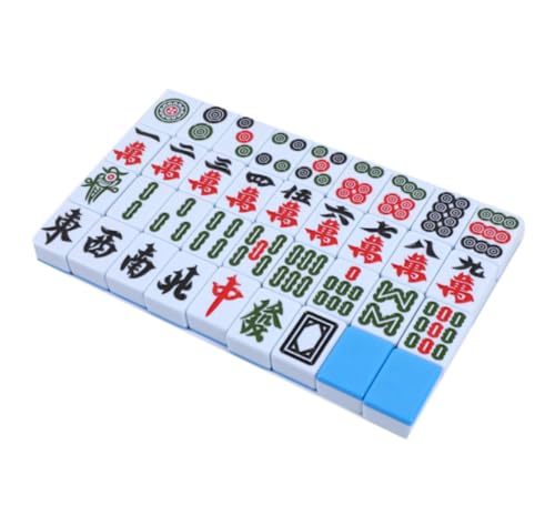 GAOJUNAN Mahjong Fliesen, Chinesisches Mahjong-Haushalts-Mahjong-Set, 136 Blatt, Geeignet for Reisen Und Familienspiele, Klassisches Spiel Chinesisches Mah Jong(44mm) von GAOJUNAN