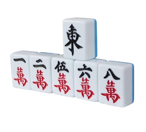 GAOJUNAN Mahjong Fliesen, Chinesisches Mahjong-Haushalts-Mahjong-Set, 144 Blatt Melaminfliesen, Geeignet for Reisen Und Familienspiele Chinesisches Mah Jong(40MM) von GAOJUNAN