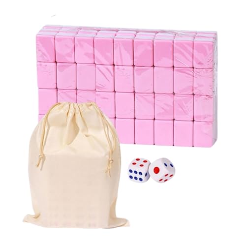 GAOJUNAN Mahjong Fliesen, Chinesisches Mahjong-Set Mit 144 Mahjong-Fliesen, Tragbar, Vintage, Traditionelles Majong-Mah-Jongg-Set Chinesisches Mah Jong(Pink) von GAOJUNAN