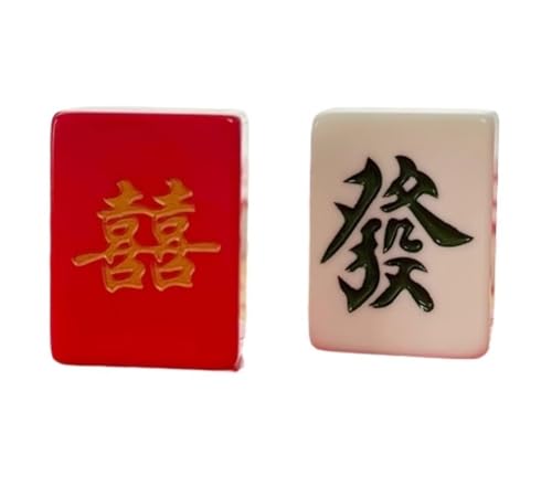 GAOJUNAN Mahjong Fliesen, Chinesisches Mahjong-Spielset 144 Nummeriert Mit Tragetasche Komplettes Hochzeits-Mahjong-Spielstein-Set Chinesisches Mah Jong(40mm) von GAOJUNAN