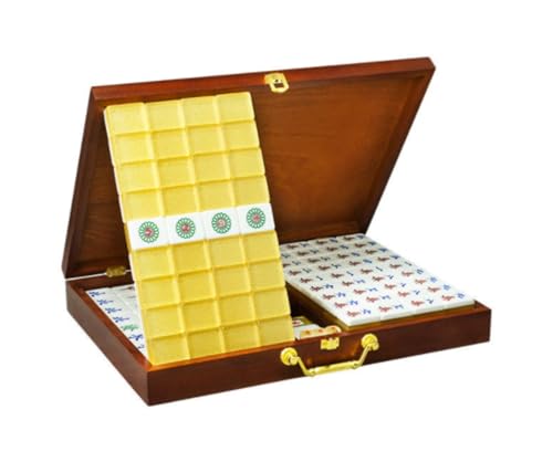 GAOJUNAN Mahjong Fliesen, Chinesisches Mahjong-Spielset Mit 144 Spielsteinen Und Mahjong-Box. Haushaltshand-Mahjong-Mahjong-Spielsteine Chinesisches Mah Jong(40mm) von GAOJUNAN