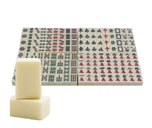 GAOJUNAN Mahjong Fliesen, Chinesisches Mahjong-Spielset Mit 144 Spielsteinen. Klassisches Mahjong-Set for 4 Spieler Ab 8 Jahren Chinesisches Mah Jong(A,20MM) von GAOJUNAN