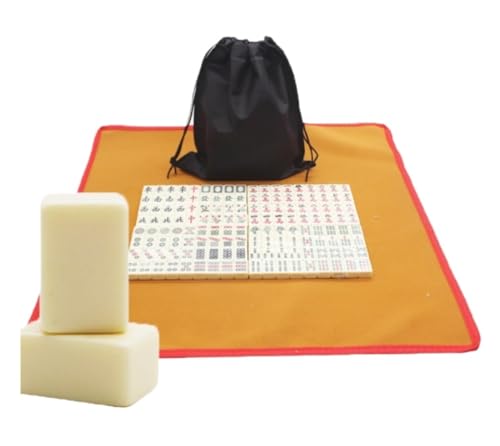 GAOJUNAN Mahjong Fliesen, Chinesisches Mahjong-Spielset Mit 144 Spielsteinen. Klassisches Mahjong-Set for 4 Spieler Ab 8 Jahren Chinesisches Mah Jong(B,20MM) von GAOJUNAN